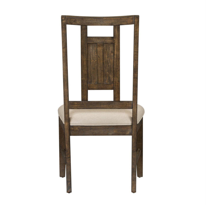 Liberty Furniture Artisan Prairie Lattice Back Side Chair in Aged Oak (Set of 2)