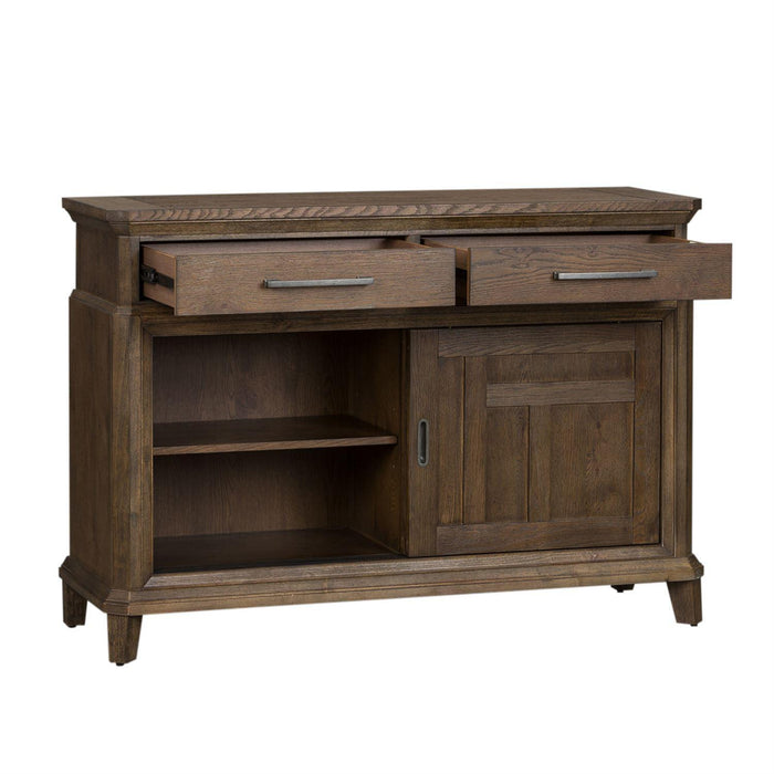 Liberty Furniture Artisan Prairie Sliding Door Buffet in Aged Oak WILL SHIP APPX on JUNE 22 2022