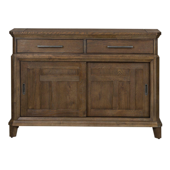 Liberty Furniture Artisan Prairie Sliding Door Buffet in Aged Oak WILL SHIP APPX on JUNE 22 2022