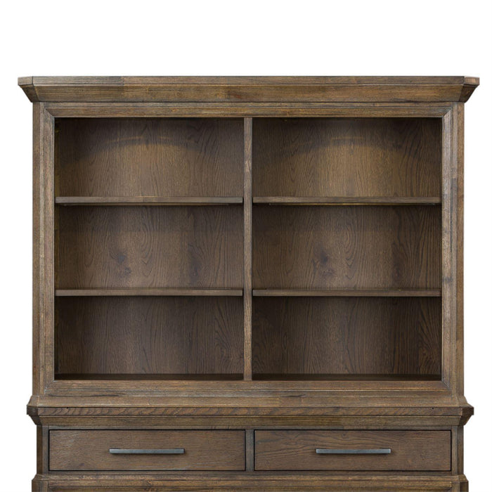 Liberty Furniture Artisan Prairie Sliding Door Hutch in Aged Oak