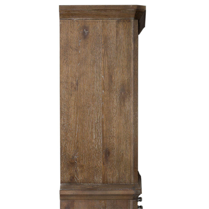 Liberty Furniture Artisan Prairie Sliding Door Hutch in Aged Oak - Furniture Max (Falls Church,VA) *