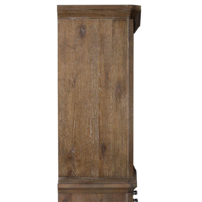 Liberty Furniture Artisan Prairie Sliding Door Hutch in Aged Oak