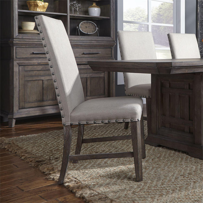 Liberty Furniture Artisan Prairie Upholstered Side Chair (RTA) in Aged Oak (Set of 2) - Furniture Max (Falls Church,VA) *