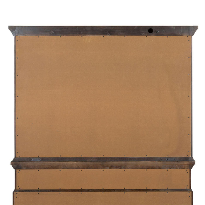 Liberty Furniture Artisan Prairie Sliding Door Hutch in Aged Oak - Furniture Max (Falls Church,VA) *