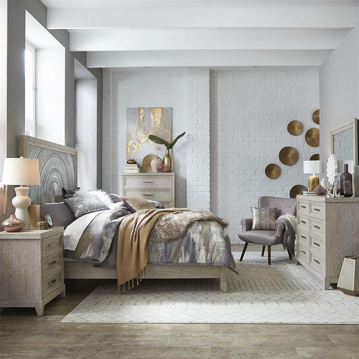 Liberty Furniture Belmar Mirror in Washed Taupe and Silver Champagne - Furniture Max (Falls Church,VA) *
