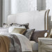 Liberty Furniture Belmar Queen Upholstered Sleigh Bed in Washed Taupe and Silver Champagne - Furniture Max (Falls Church,VA) *