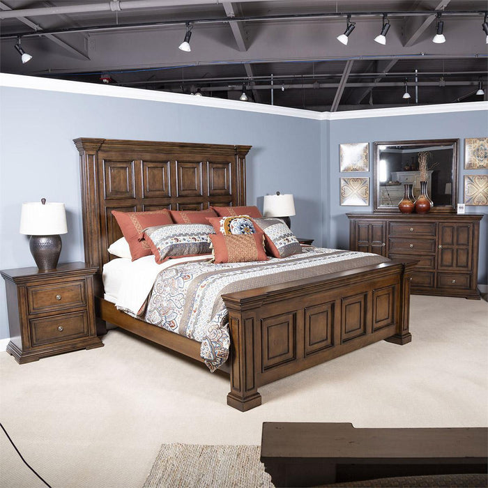 Liberty Furniture Big Valley Queen Panel Bed in Brownstone