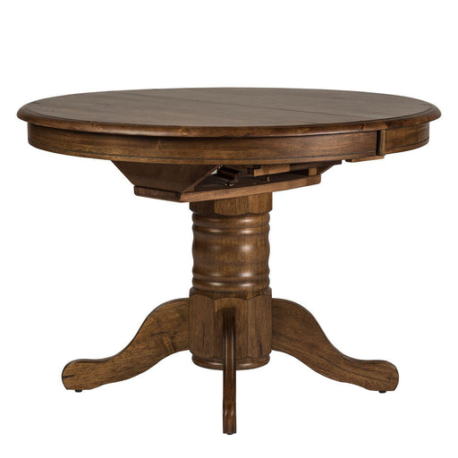 Liberty Furniture Carolina Crossing Oval Pedestal Table in Antique Honey - Furniture Max (Falls Church,VA) *
