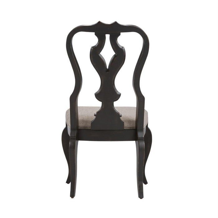 Liberty Furniture Chesapeake Splat Back Side Chair (RTA) in Antique Black (Set of 2)
