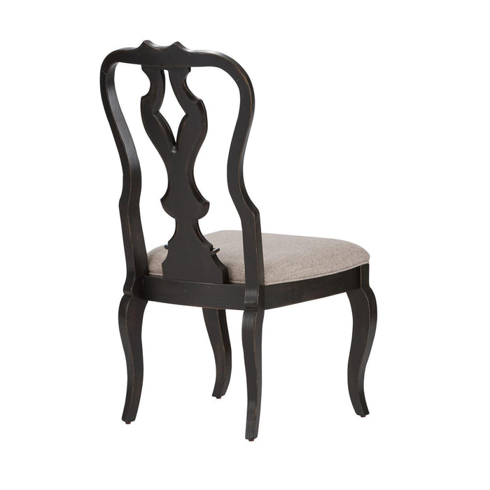 Liberty Furniture Chesapeake Splat Back Side Chair (RTA) in Antique Black (Set of 2)