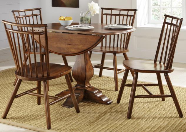 Liberty Furniture Creations II Drop Leaf Pedestal Table in Tobacco Finish - Furniture Max (Falls Church,VA) *