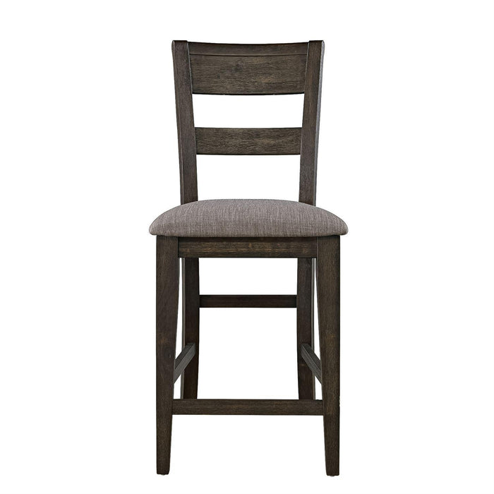 Liberty Furniture Double Bridge Splat Back Counter Chair (RTA) in Dark Chestnut (Set of 2)