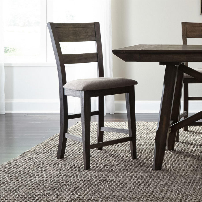 Liberty Furniture Double Bridge Splat Back Counter Chair (RTA) in Dark Chestnut (Set of 2) - Furniture Max (Falls Church,VA) *