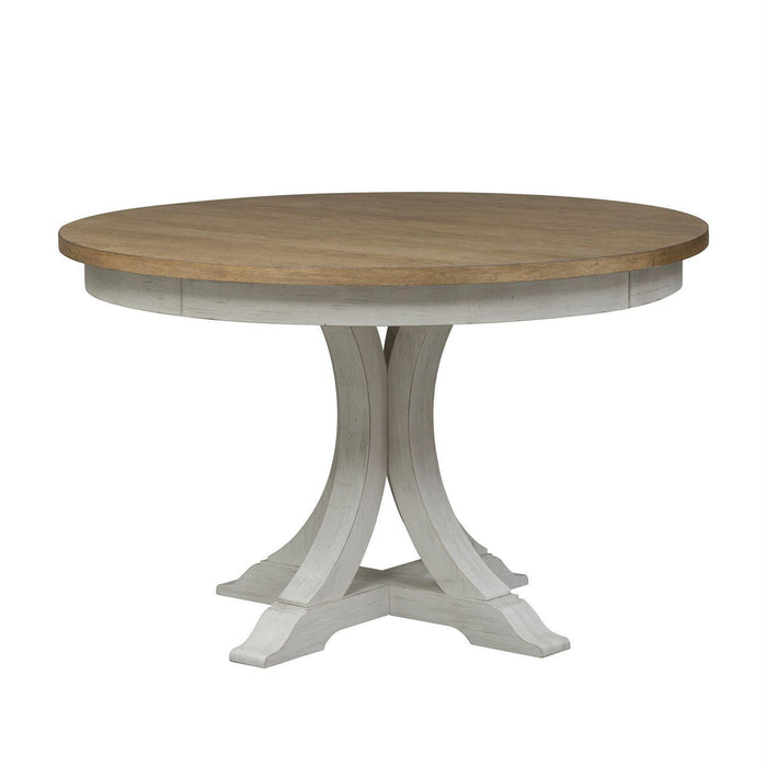 Liberty Furniture Farmhouse Reimagined Pedestal Dining Table in Antique White - Furniture Max (Falls Church,VA) *