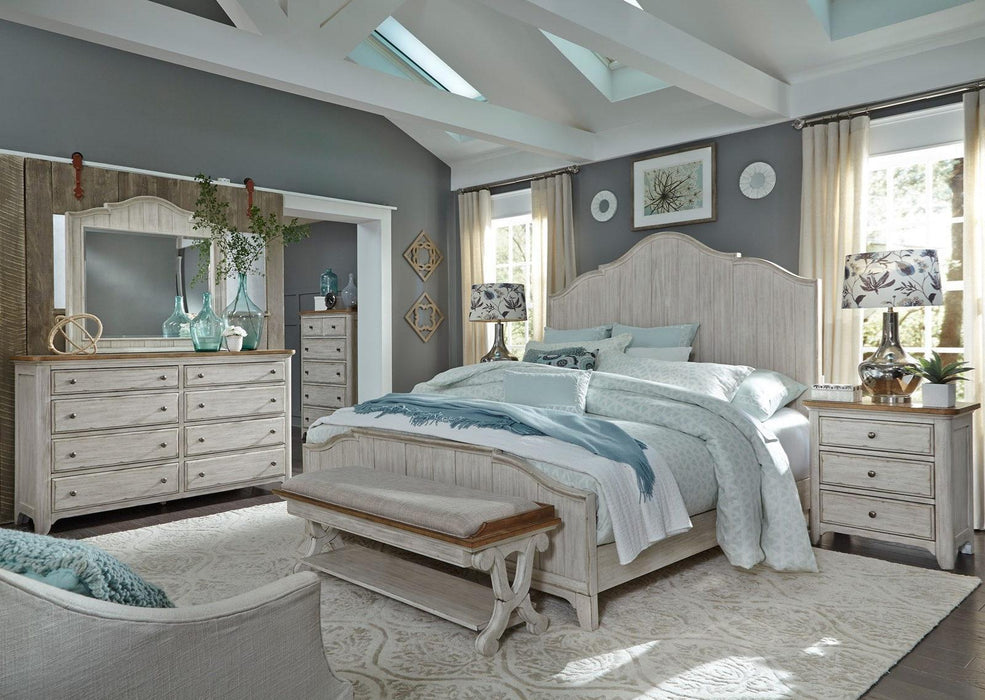 Liberty Furniture Farmhouse Reimagined King Panel Bed in Antique White - Furniture Max (Falls Church,VA) *