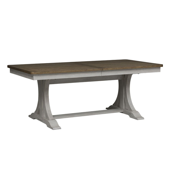 Liberty Furniture Farmhouse Reimagined Trestle Dining Table in Antique White