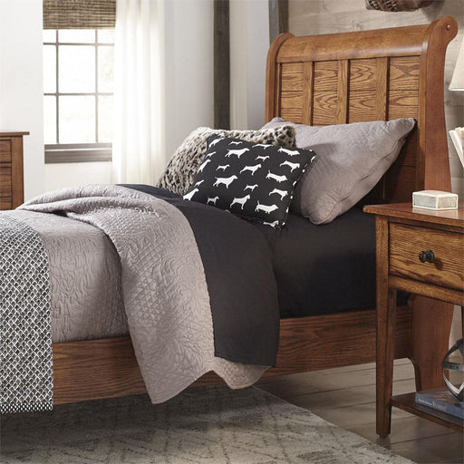 Liberty Furniture Grandpa's Cabin Youth Full Sleigh Bed in Aged Oak - Furniture Max (Falls Church,VA) *