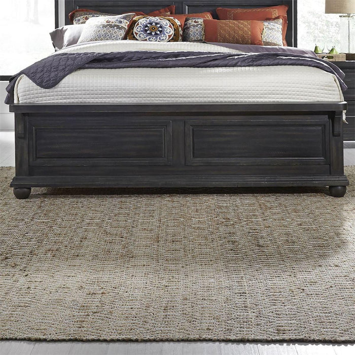 Liberty Furniture Harvest Home King Panel Bed in Chalkboard