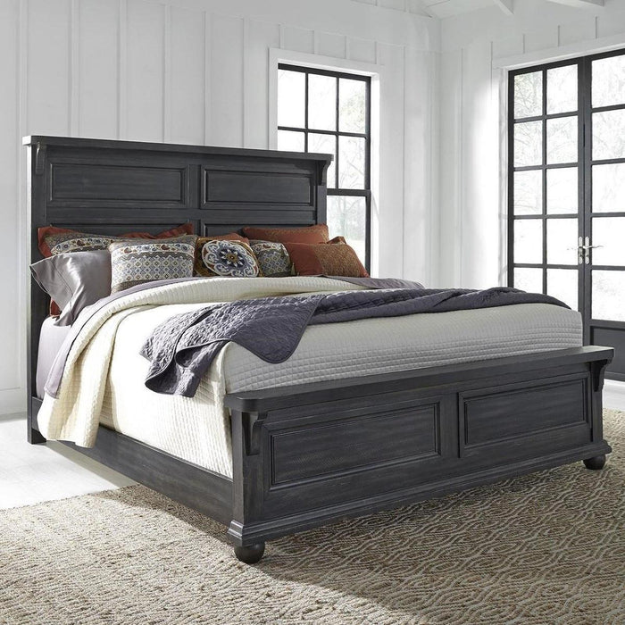 Liberty Furniture Harvest Home King Panel Bed in Chalkboard