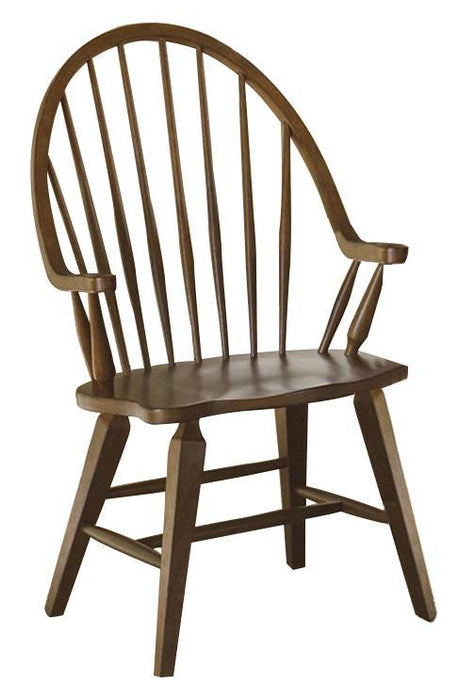 Liberty Furniture Hearthstone Windsor Back Arm Chair in Rustic Oak (Set of 2)