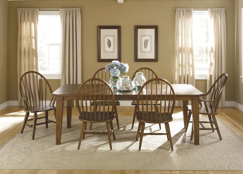 Liberty Furniture Hearthstone Windsor Back Arm Chair in Rustic Oak (Set of 2) - Furniture Max (Falls Church,VA) *