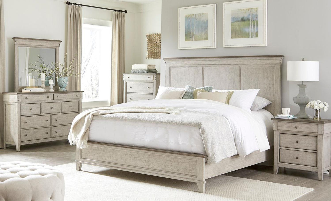 Liberty Furniture Ivy Hollow King Panel Bed in Weathered Linen - Furniture Max (Falls Church,VA) *