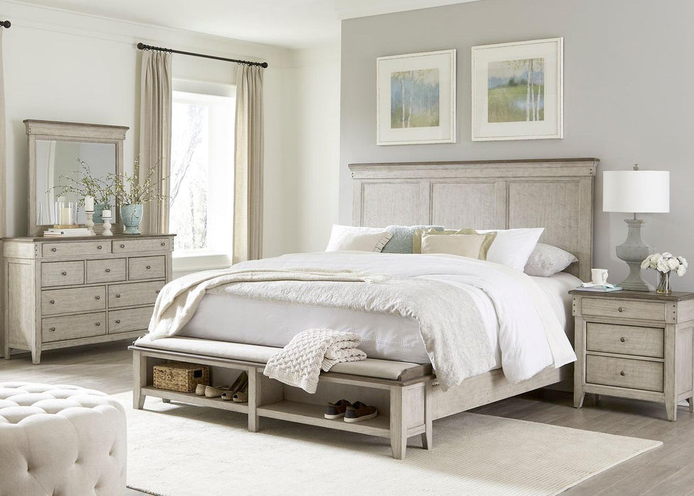Liberty Furniture Ivy Hollow Queen Storage Bed in Weathered Linen - Furniture Max (Falls Church,VA) *
