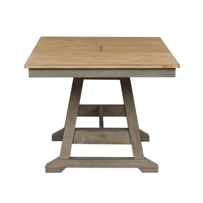 Liberty Furniture Lindsey Farm Trestle Dining Table in Gray and Sandstone - Furniture Max (Falls Church,VA) *