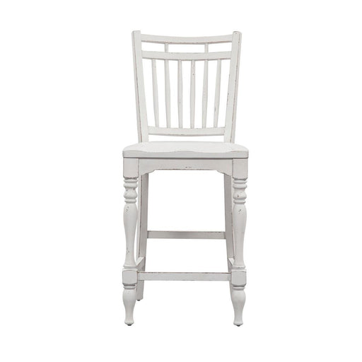 Liberty Furniture Magnolia Manor Spindle Back Counter Chair in Antique White - Furniture Max (Falls Church,VA) *