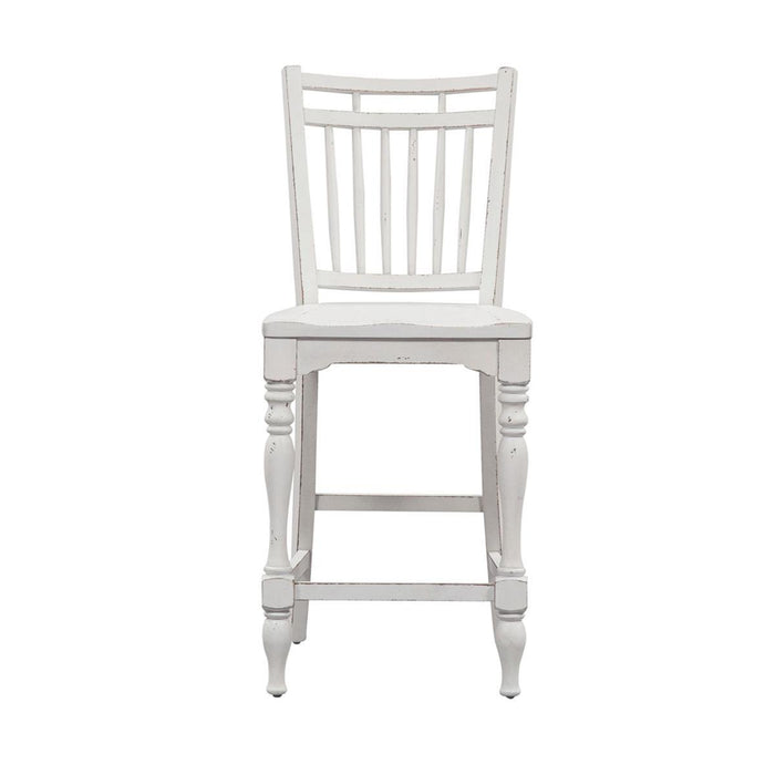 Liberty Furniture Magnolia Manor Spindle Back Counter Chair in Antique White