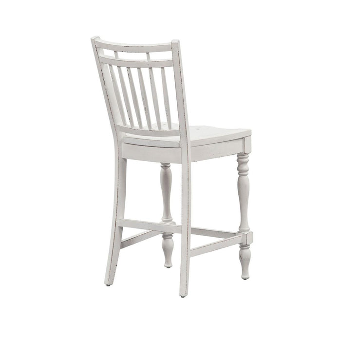 Liberty Furniture Magnolia Manor Spindle Back Counter Chair in Antique White