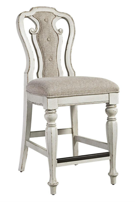 Liberty Furniture Magnolia Manor Upholstered Counter Height Chair in Antique White (Set of 2) - Furniture Max (Falls Church,VA) *