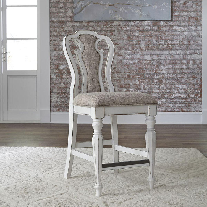 Liberty Furniture Magnolia Manor Upholstered Counter Height Chair in Antique White (Set of 2) - Furniture Max (Falls Church,VA) *