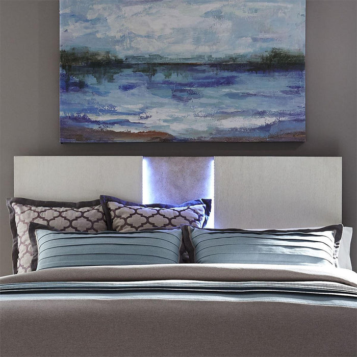 Liberty Furniture Mirage Queen Travertine Panel Bed in Wirebrushed White - Furniture Max (Falls Church,VA) *