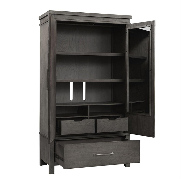 Liberty Furniture Modern Farmhouse Armoire in Dusty Charcoal - Furniture Max (Falls Church,VA) *