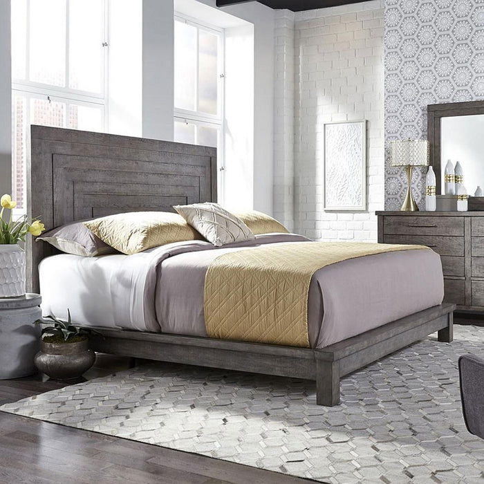 Liberty Furniture Modern Farmhouse Queen Platform Bed in Dusty Charcoal - Furniture Max (Falls Church,VA) *