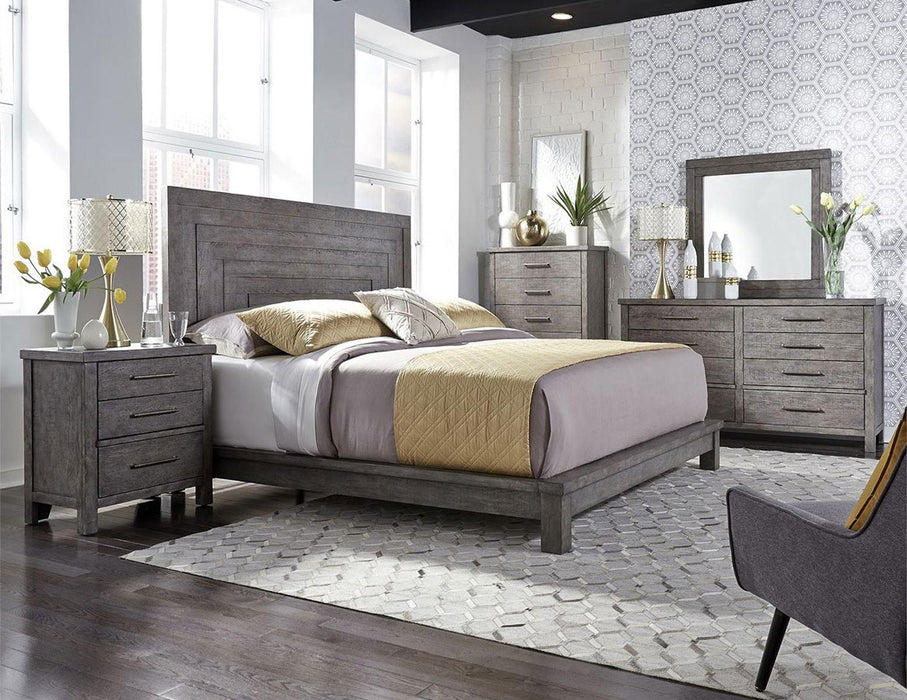 Liberty Furniture Modern Farmhouse Queen Platform Bed in Dusty Charcoal - Furniture Max (Falls Church,VA) *