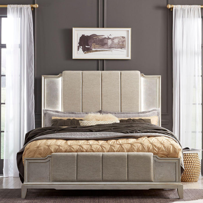 Liberty Furniture Montage Queen Upholstered Bed in Platinum - Furniture Max (Falls Church,VA) *