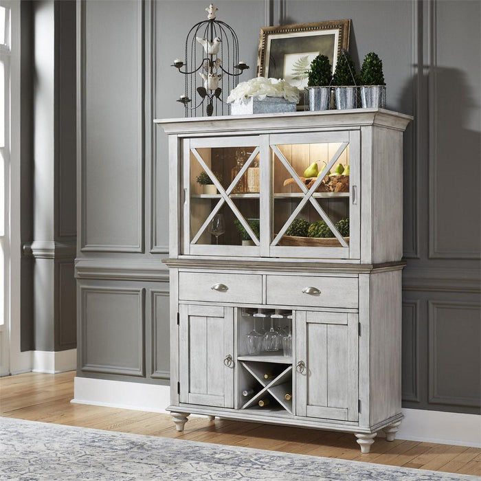 Liberty Furniture Ocean Isle Buffet in Antique White with Weathered Pine - Furniture Max (Falls Church,VA) *