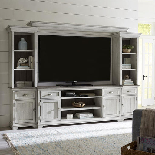 Liberty Furniture Ocean Isle 72 Inch Entertainment TV Stand in Antique White with Weathered Pine - Furniture Max (Falls Church,VA) *