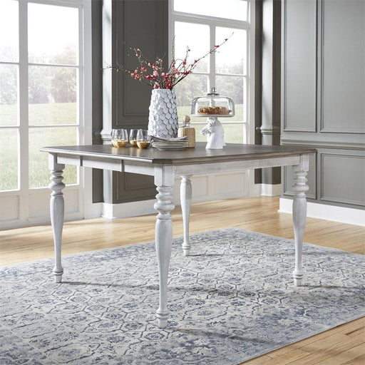 Liberty Furniture Ocean Isle Gathering Table in Antique White with Weathered Pine - Furniture Max (Falls Church,VA) *