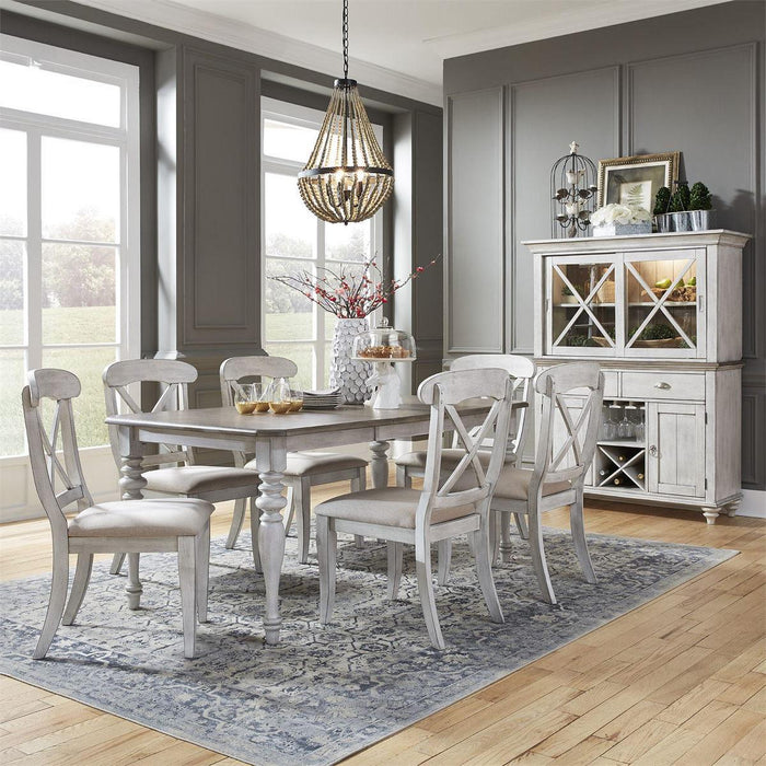 Liberty Furniture Ocean Isle Rectangular Leg Table in Antique White with Weathered Pine