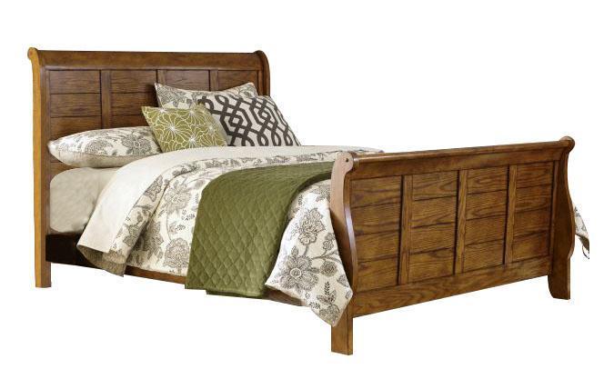 Liberty Furniture Grandpa's Cabin Queen Sleigh Bed in Age Oak - Furniture Max (Falls Church,VA) *