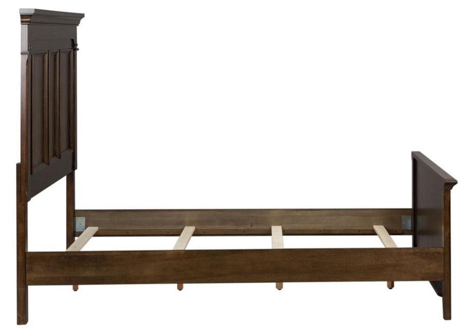Liberty Furniture Saddlebrook King Panel Bed in Tobacco Brown