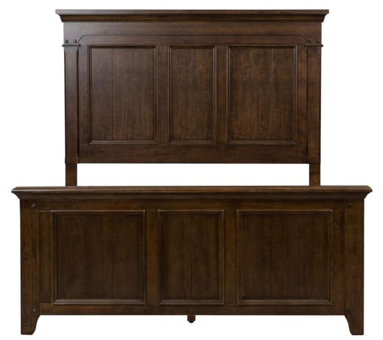 Liberty Furniture Saddlebrook King Panel Bed in Tobacco Brown - Furniture Max (Falls Church,VA) *