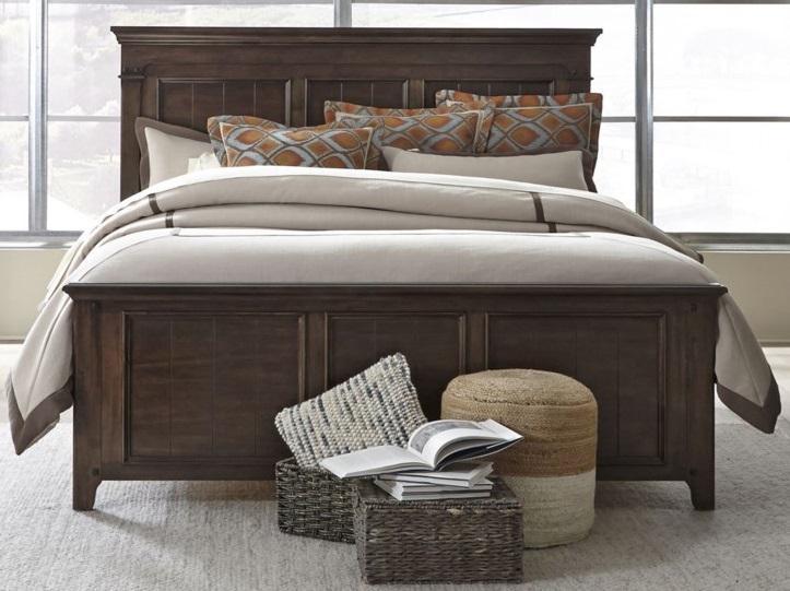 Liberty Furniture Saddlebrook King Panel Bed in Tobacco Brown - Furniture Max (Falls Church,VA) *