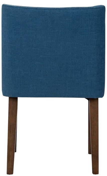 Liberty Furniture Space Saver Nido Chair (Blue) in Satin Walnut (Set of 2) - Furniture Max (Falls Church,VA) *