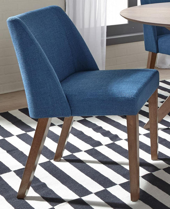 Liberty Furniture Space Saver Nido Chair (Blue) in Satin Walnut (Set of 2) - Furniture Max (Falls Church,VA) *