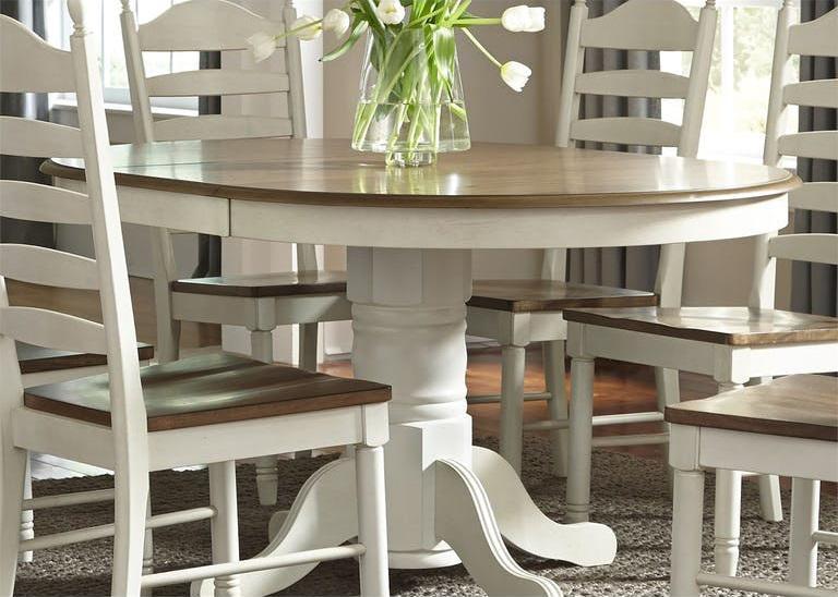 Liberty Furniture Springfield Pedestal Dining Table in Honey and Cream 278-4260