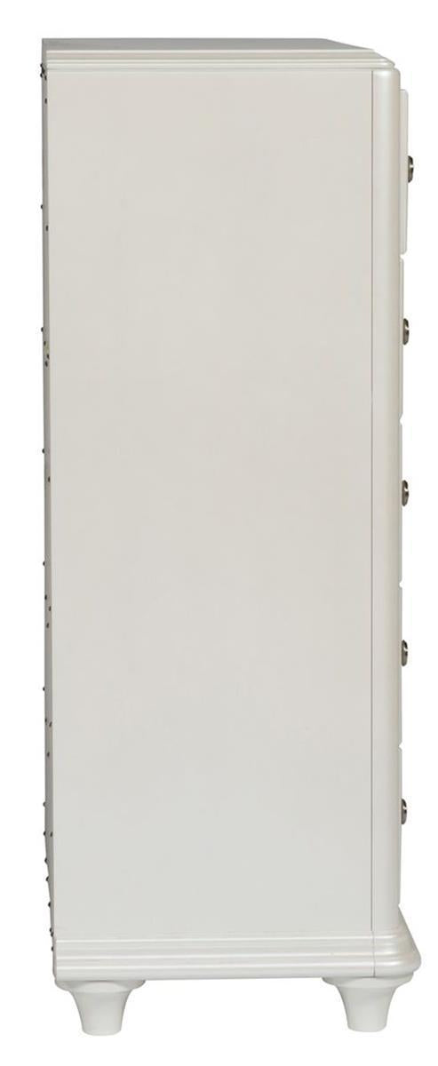 Liberty Furniture Stardust 5 Drawer Chest in Iridescent White - Furniture Max (Falls Church,VA) *